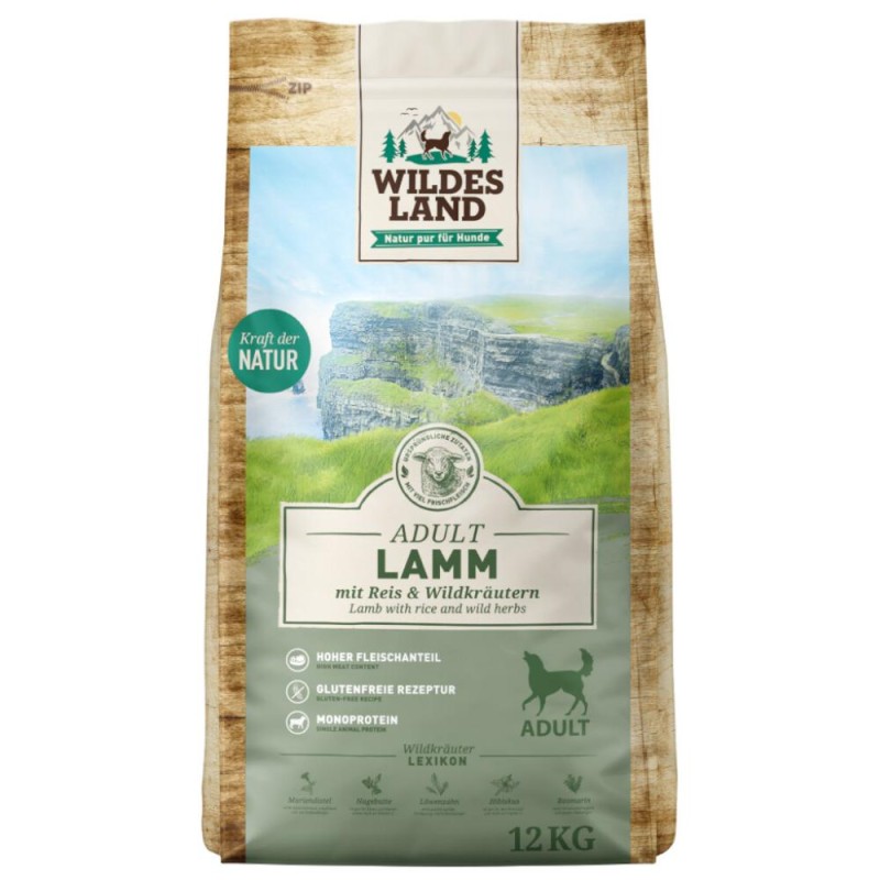 WILDES LAND Adult Lamm mit Reis&Wildkräutern (12kg)