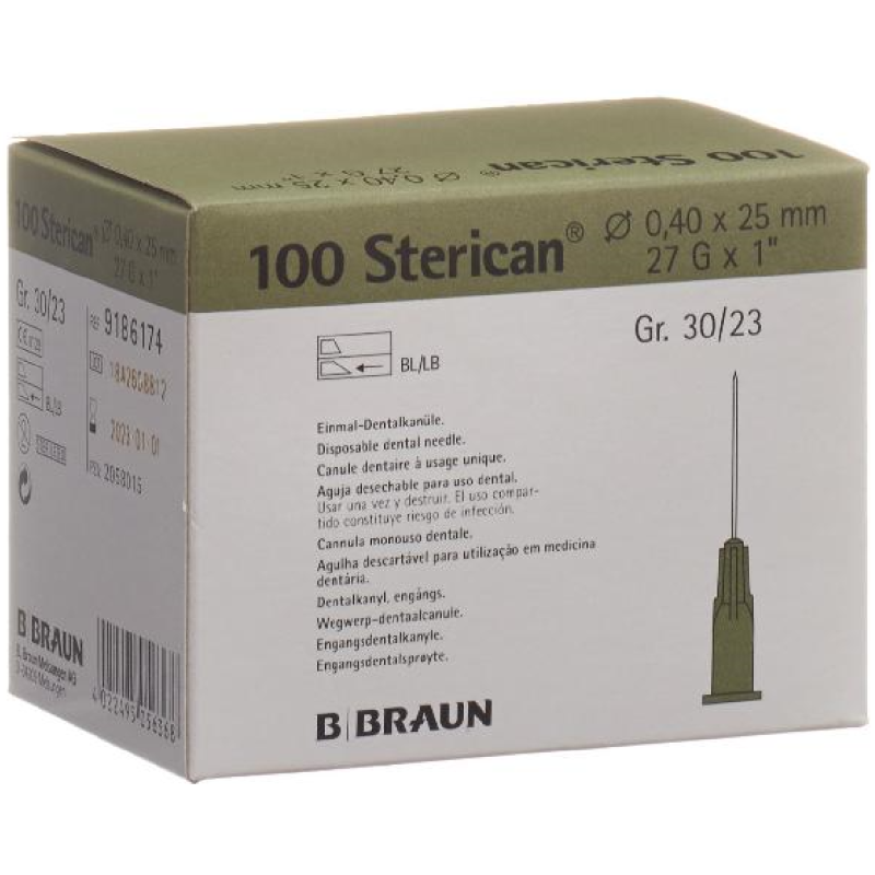 B. BRAUN Sterican Nadel Dent 27G 0.4x25mm grau (100 Stk)