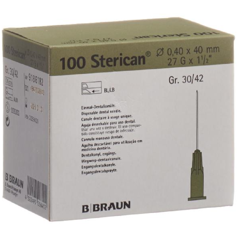 B. BRAUN Sterican Nadel Dent 27G 0.4x40mm grau (100 Stk)