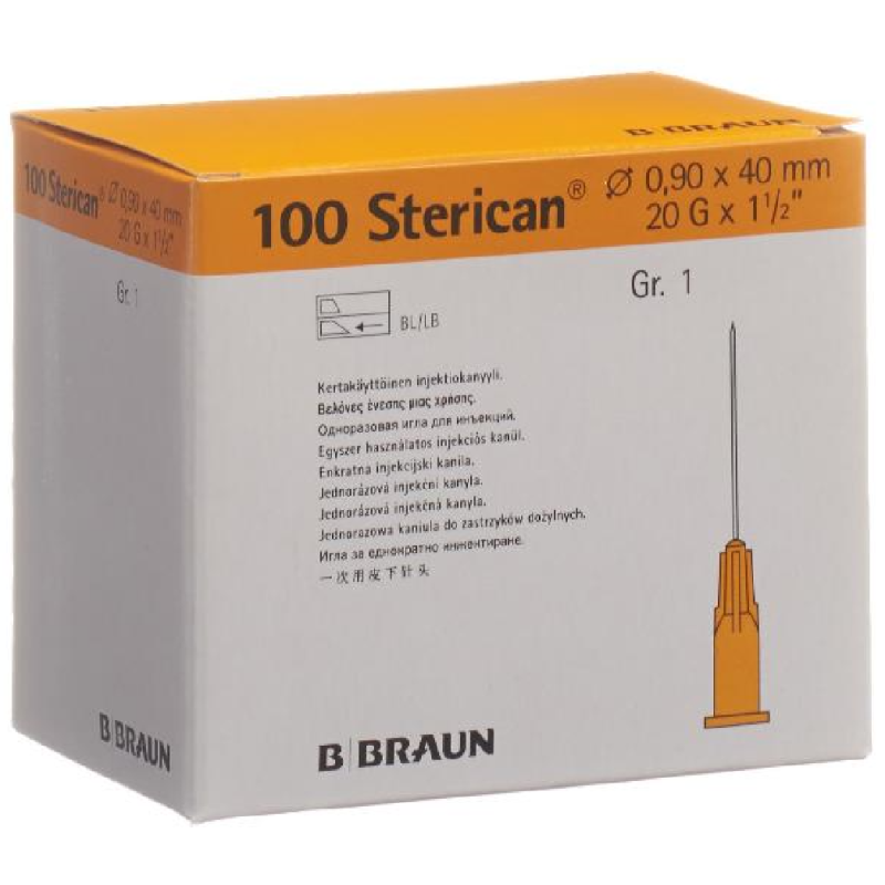 B. BRAUN Sterican Nadel 20G 0.90x40mm gelb Luer (100 Stk)