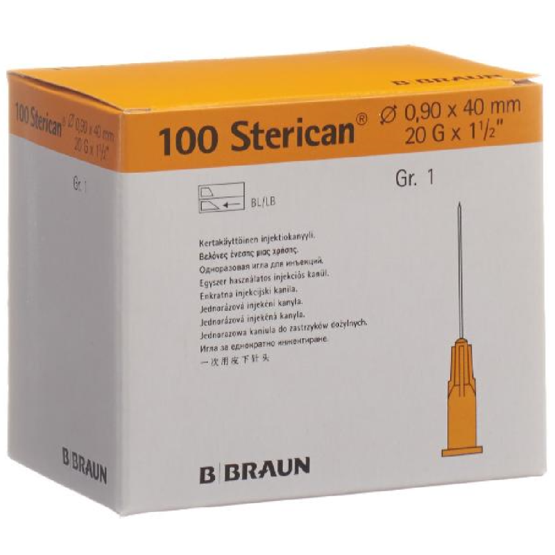 B. BRAUN Sterican Nadel 20G 0.90x50mm gelb Luer (100 Stk)