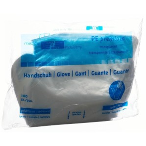GRIBI Plastikhandschuhe PE 280mm Frauen transparent gerippt unsteril (100 Stk)