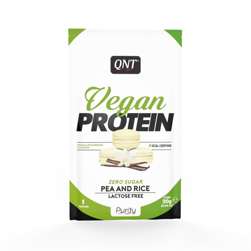 QNT Vegan Protein Zero Sugar Vanilla Macaron (20g)