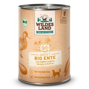 WILDES LAND Adult Bio Ente mit Süsskartoffeln, Birnen&Beeren (6x400g)