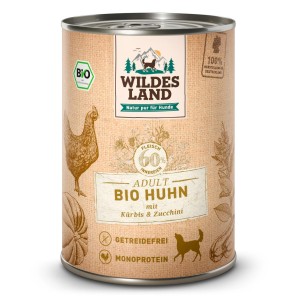 WILDES LAND Adult Bio Huhn mit Kürbis&Zucchini (6x400g)