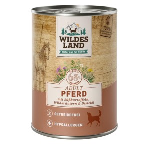 WILDES LAND Adult Pferd mit Süsskartoffeln, Wildkräutern&Distelöl (6x400g)