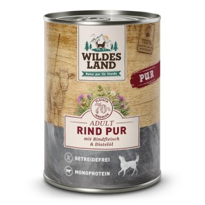 WILDES LAND Adult Rind Pur mit Rindfleisch&Distelöl (6x400g)