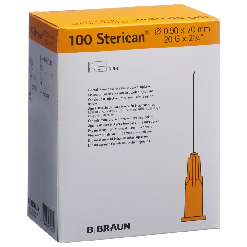 Sterican Nadel 20G 0.90x70mm gelb Luer (100 Stk)