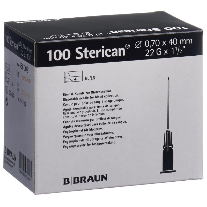 Sterican Nadel 22G 0.70x40mm schwarz Luer (100 Stk)