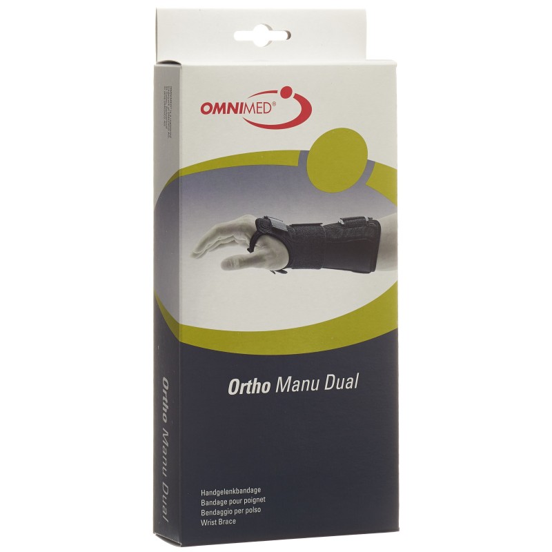 OMNIMED Ortho Manu Dual Handgelenk Bandage S, schwarz (1 Stk)