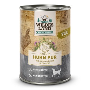 WILDES LAND Adult Huhn Pur mit Hühnerfleisch&Distelöl (6x400g)