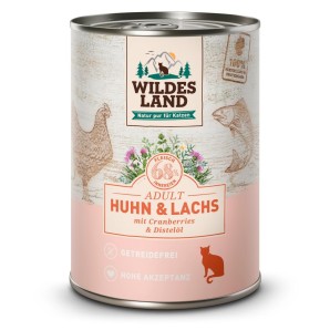 WILDES LAND Adult Huhn&Lachs mit Cranberries&Distelöl (6x400g)