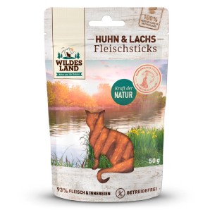 WILDES LAND Huhn&Lachs Fleischsticks (9x50g)