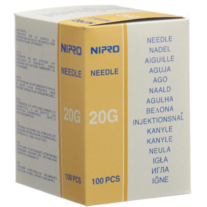 NIPRO Einmalkanülen 0.9x70mm 20Gx2 3/4" gelb (100 Stk)