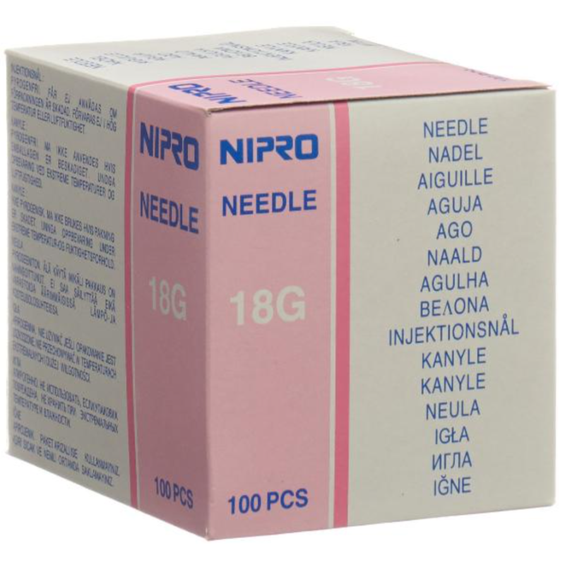 NIPRO Einmalkanülen 1.2x38mm 18Gx1 1/2" rosa (100 Stk)