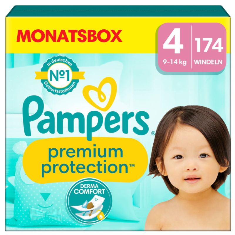 Pampers Premium Protection Grösse 4 9-14kg Monatsbox (174 Stk)
