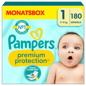 Pampers premium protection Newborn Grösse 1 2-5kg Halbmonatsbox (180 Stk)