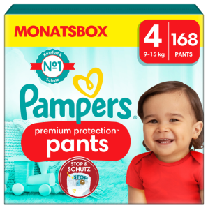 Pampers premium protection Pants Grösse 4 9-15kg Monatsbox (168 Stk)