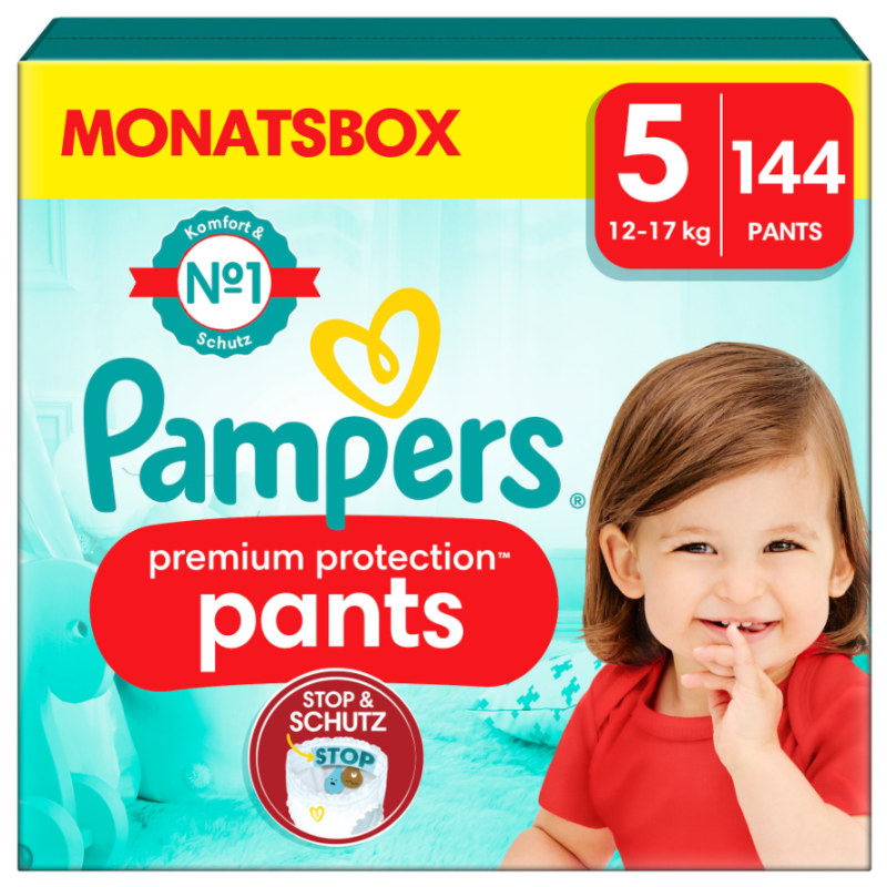 Pampers premium protection Pants Grösse 5 12-17kg Monatsbox (144 Stk)