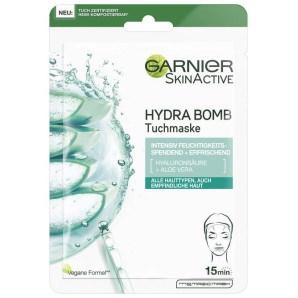 GARNIER SkinActive Maschere di stoffa Hydra Bomb Acido Ialuronico + Aloe Vera (28g)