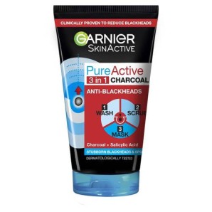 GARNIER SkinActive PureActive 3 in 1 Charcoal Cleanser (150ml)