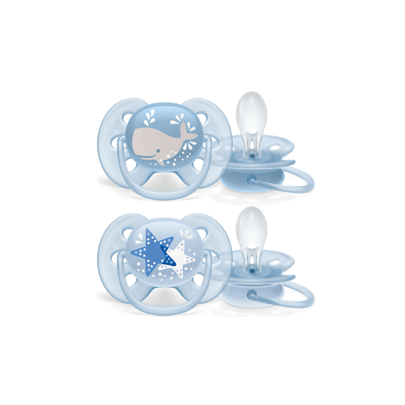 Philips Avent Schnuller Ultra Soft, 6-18M, Wal/Sterne (2 Stk)