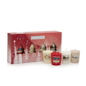 Yankee Candle set regalo | 3 candele votive profumate e 1 portacandele |  Collezione Countdown to Christmas