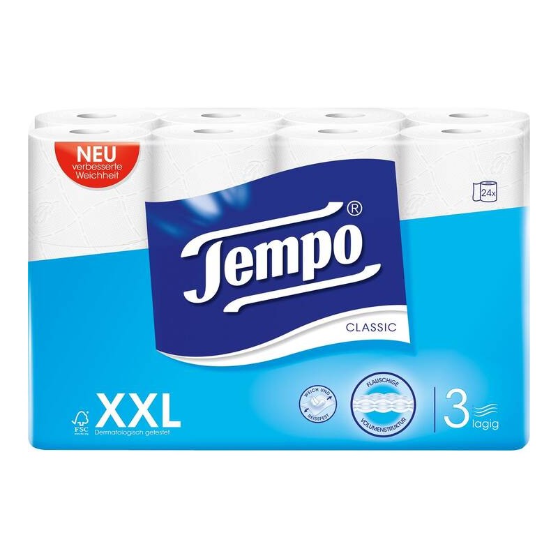 Tempo Toilettenpapier Classic 3-lagig (24 Stk)