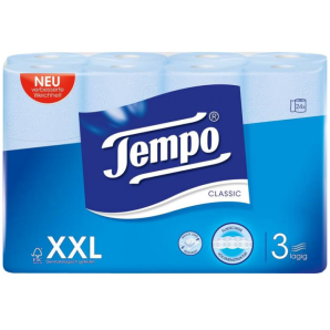 Tempo Toilettenpapier Classic 3-lagig, blau (24 Stk)