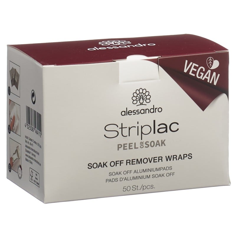 alessandro Striplac Peel or Soak Soak off Remover Wraps (50 Stk)