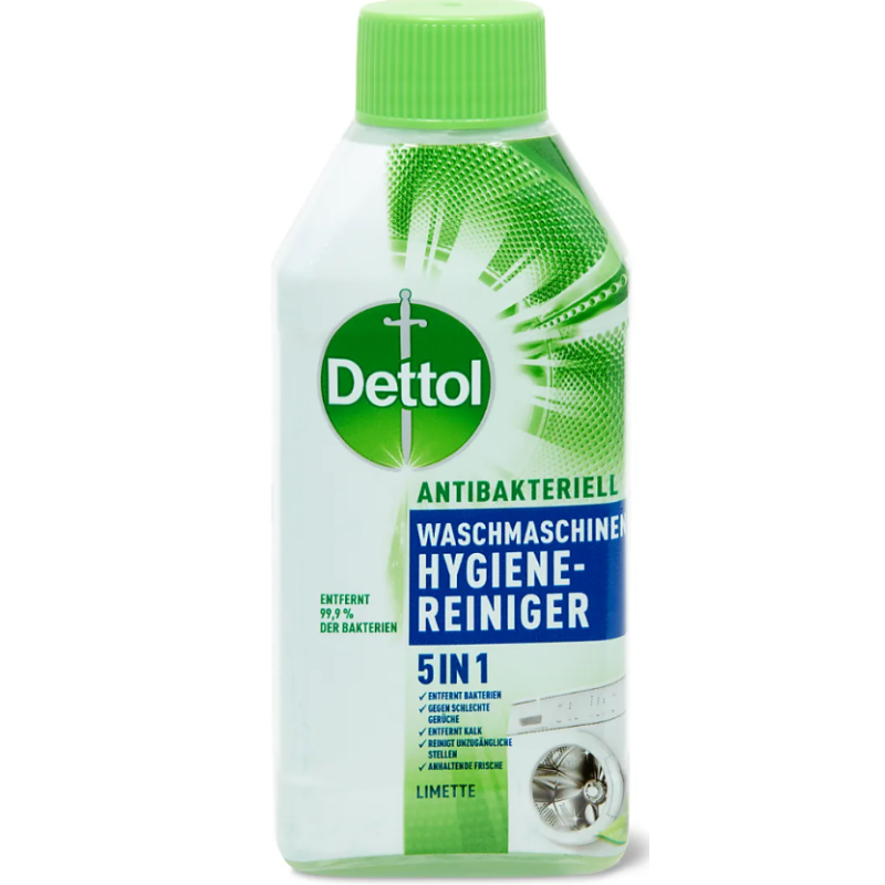 Dettol Antibakteriell Waschmaschienen Hygienereiniger 5in1 Limette (250ml)