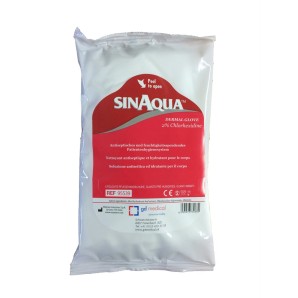 SINAQUA vorbefeuchteter Waschhandschuh 2% Chlorhexidine (8 Stk)