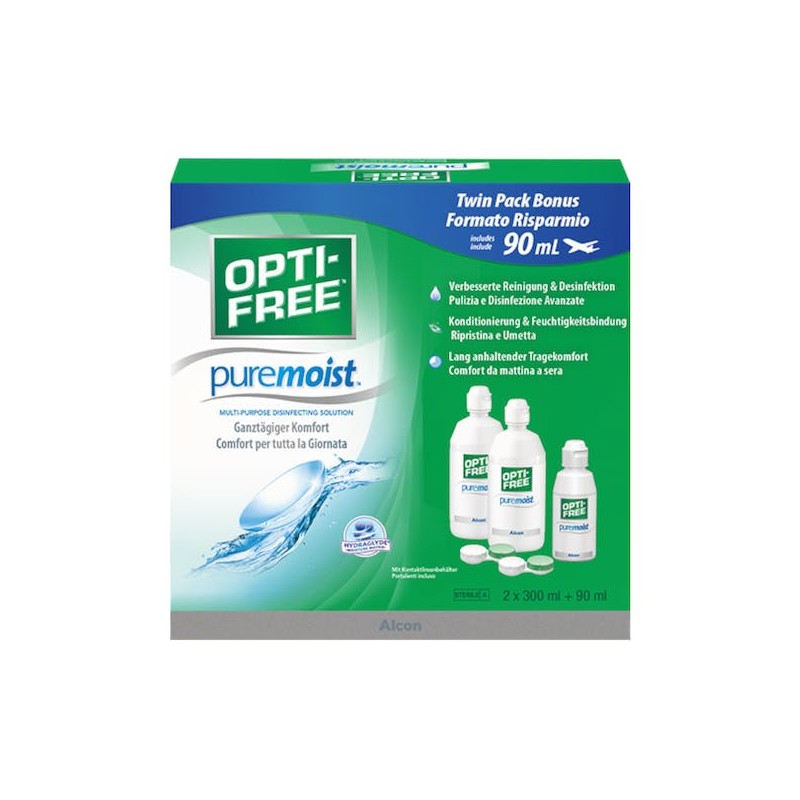 OPTI-FREE PureMoist Multifunktions-Desinfektionslösung (3-teilig)