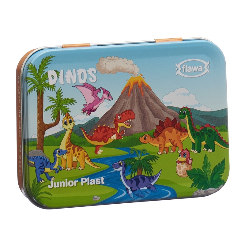 flawa Junior Plast Strips Dinos Tin Box (20 Stk)