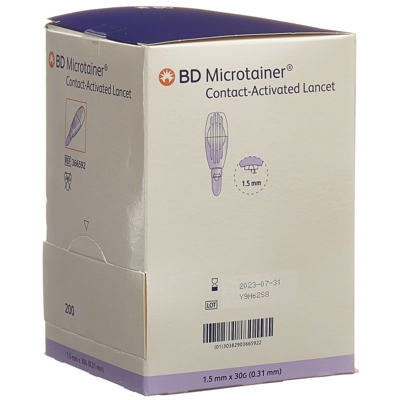 BD Microtainer kontaktaktivierte Lanzette 30Gx1.5mm lila (200 Stk)