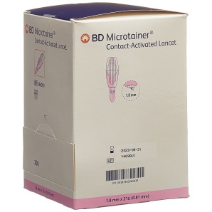 BD Microtainer kontaktaktivierte Lanzetten 21Gx1.8mm pink (200 Stk)