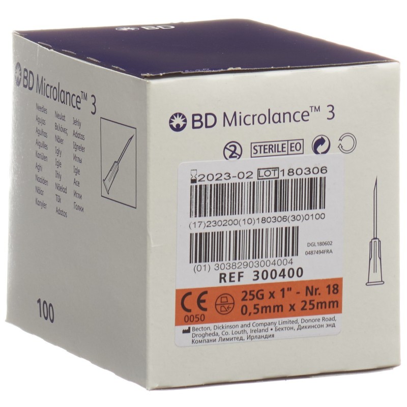 BD Microlance 3 Injektion Kanüle 0.50x25mm orange (100 Stk)
