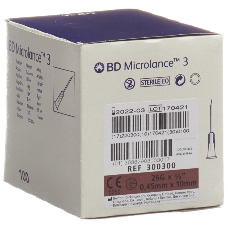 BD Microlance 3 Injektion Kanüle 0.45x10mm braun (100 Stk)
