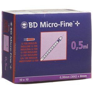 BD Microfine+ U100 Insulin Spritze 8mmx0.3mm (100x0.5ml)
