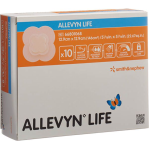 ALLEVYN LIFE Silikon-Schaumverband, 12.9x12.9cm (10 Stk)