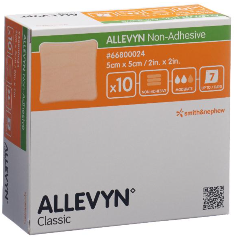 ALLEVYN Classic Non-Adhesive Wundverband, 5x5cm (10 Stk)