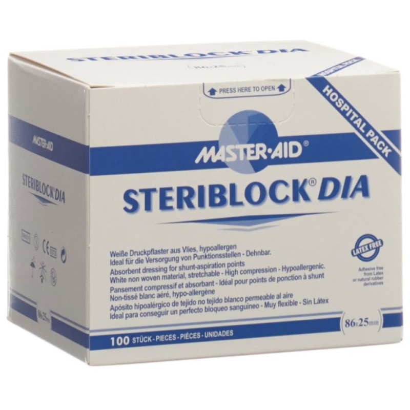 Steriblock Vliespflaster, 86x25mm, steril (100 Stk)