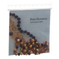 SELENAS Baby Bernsteinkette mehrfarbig abgerundet, 32-34cm (1 Stk)