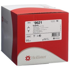 Hollister Urin-Beinbeutel 500ml mit Ableitungsschlauch 10cm Rücklaufsperre steril (10 Stk)