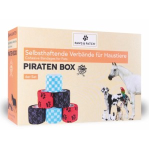 Paws and Patch Selbsthaftende Verbände PIRATEN BOX 5x5cm (6er-Set)
