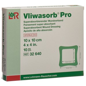 Vliwasorb Pro Wundverband 10x10cm (10 Stk)