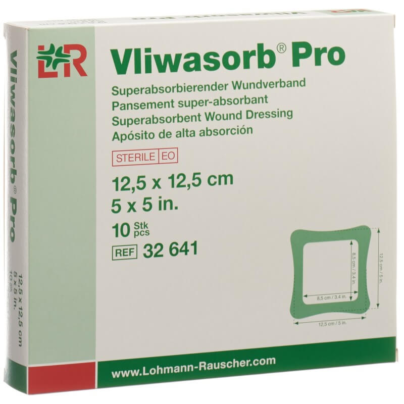 Vliwasorb Pro Wundverband 12.5x12.5cm (10 Stk)