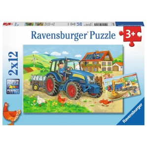 Ravensburger Puzzle Baustelle und Bauernhof 2 x 12 Teile (1 Stk)