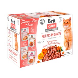 Brit Care Fel Adult in Gravy Flavour box 4 Sorten (12x85g)