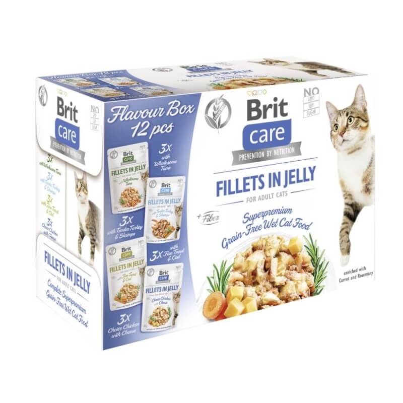 Brit Care Fel Adult in Jelly Flavour box 4 Sorten (12x85g)